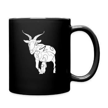 Chèvre - Mug uni - noir - Droite