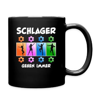 Schlager - Tasse einfarbig - Schwarz - Rechts