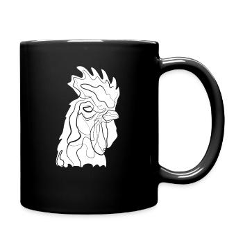 Hahn - Tasse einfarbig - Schwarz - Rechts