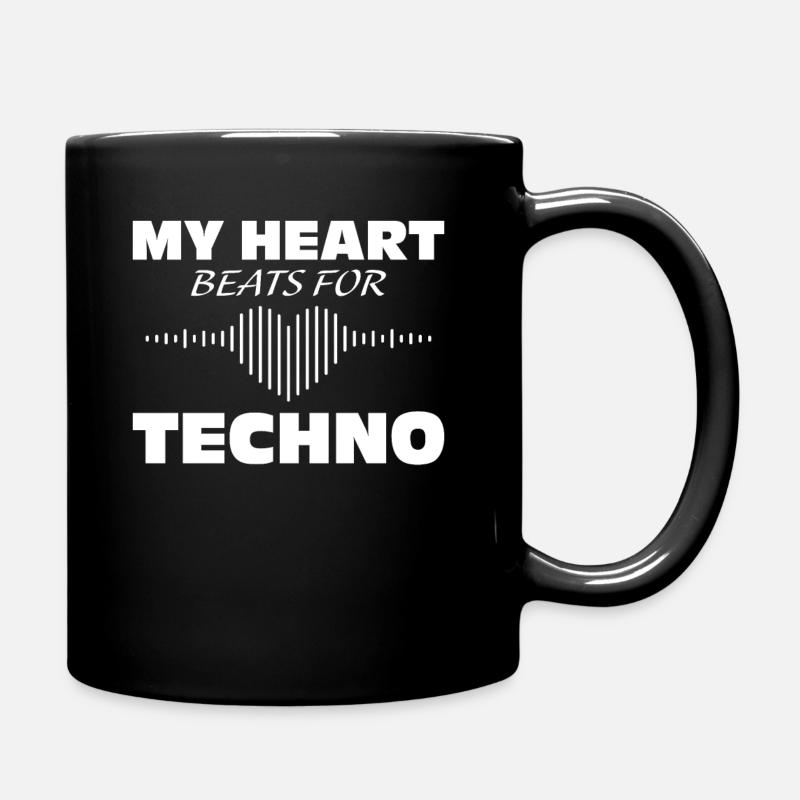 Techno - Tasse einfarbig - Schwarz