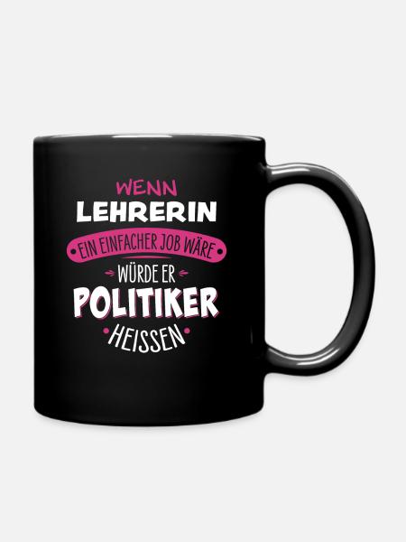 Lehrerin - Tasse einfarbig - Schwarz