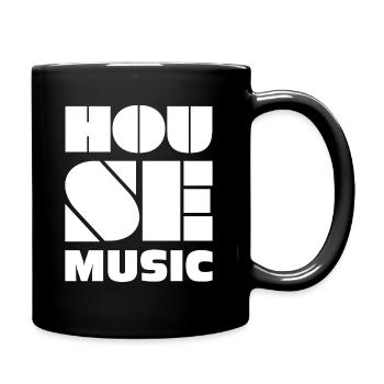 House Musik - Tasse einfarbig - Schwarz - Rechts