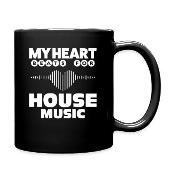 House Musik - Tasse einfarbig - Schwarz - Rechts