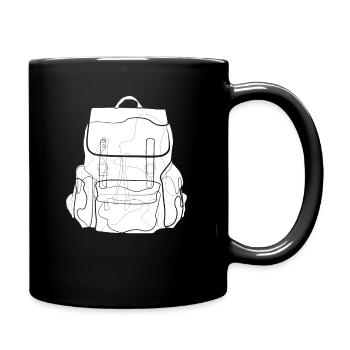 Rucksack Reisen - Tasse einfarbig - Schwarz - Rechts
