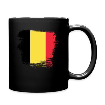 Belgien Flagge - Tasse einfarbig - Schwarz - Rechts