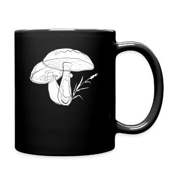 Pilze - Tasse einfarbig - Schwarz - Rechts