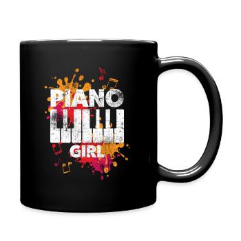Piano fille - Mug uni - noir - Droite