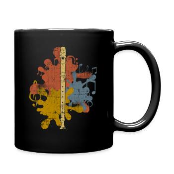 Flûte - Mug uni - noir - Droite