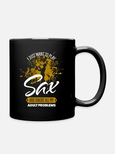 Saxophone - Full Colour Mug - black