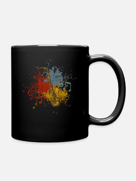 Saxophon - Tasse einfarbig - Schwarz
