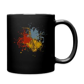 Saxophon retro - Tasse einfarbig - Schwarz - Rechts