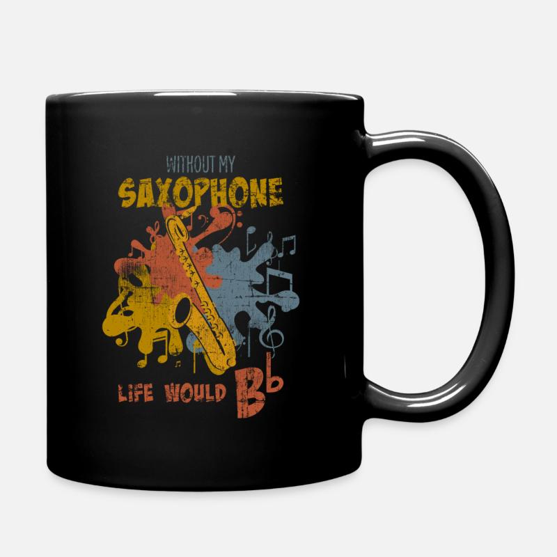 Saxofon - Tasse einfarbig - Schwarz