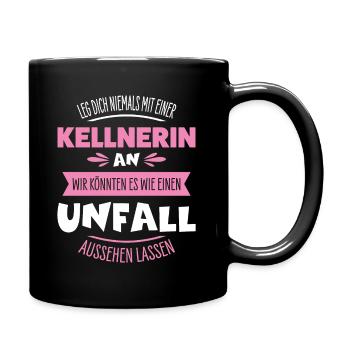 Kellnerin - Tasse einfarbig - Schwarz - Rechts