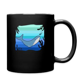 Baleine Minkwal Baleine grise Baleine bleue Cachalot Orca beluga - Mug uni - noir - Droite