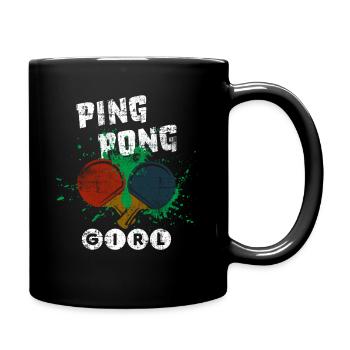 Ping-pong fille - Mug uni - noir - Droite