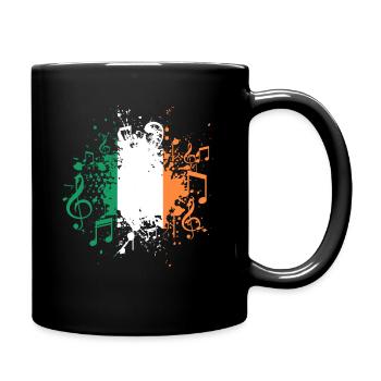 Irland Flagge Musik - Tasse einfarbig - Schwarz - Rechts
