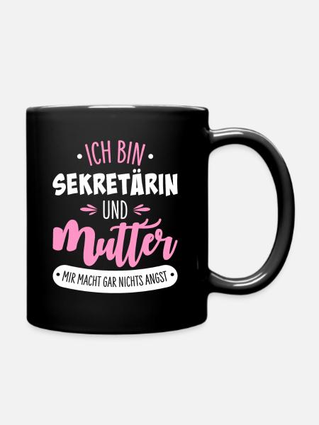 Sekretärin - Tasse einfarbig - Schwarz
