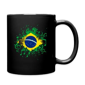 Brésil Drapeau Musique - Mug uni - noir - Droite