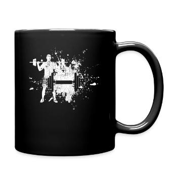 Krafttraining - Tasse einfarbig - Schwarz - Rechts