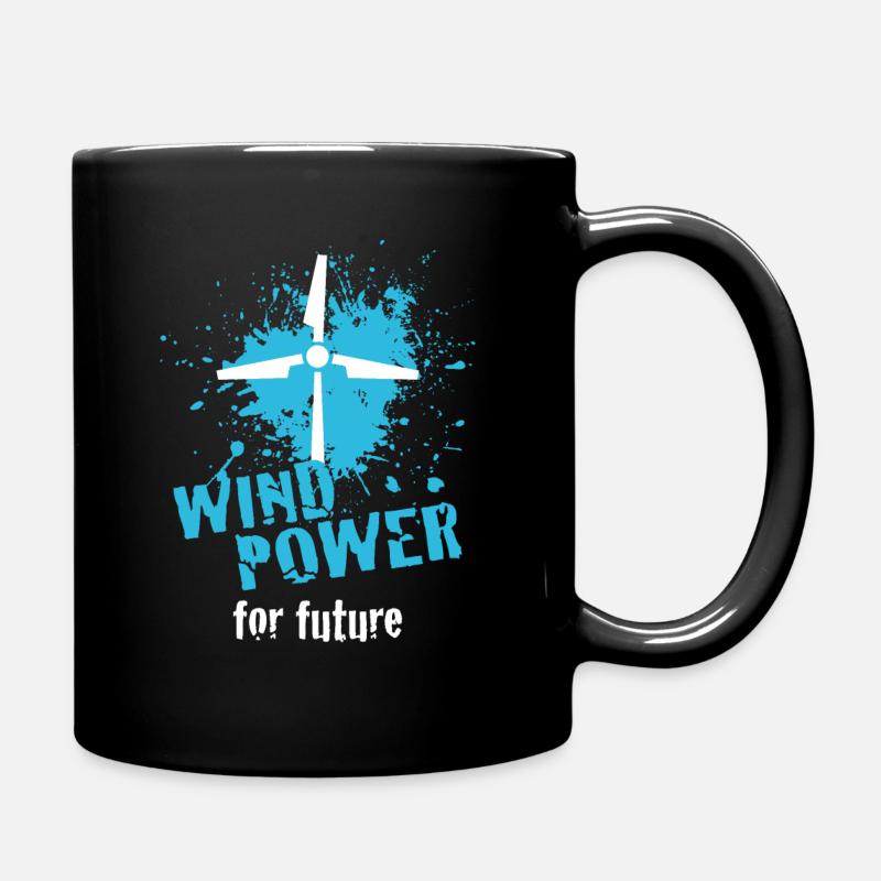 Windenergie - Tasse einfarbig - Schwarz