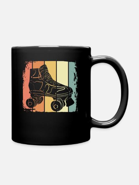 Rollschuh retro - Tasse einfarbig - Schwarz