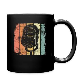 Sänger retro - Tasse einfarbig - Schwarz - Rechts