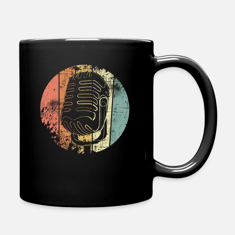Mikrofon retro - Tasse einfarbig - Schwarz