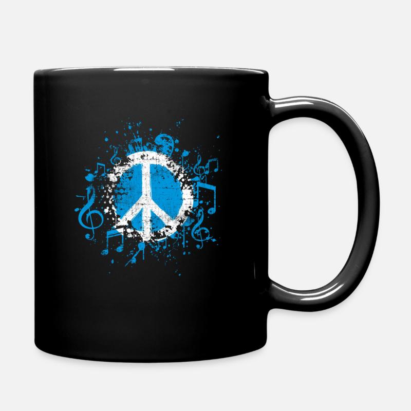 Peace Musik Frieden - Tasse einfarbig - Schwarz