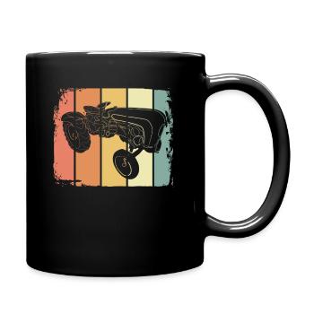 Vintage Traktor - Tasse einfarbig - Schwarz - Rechts