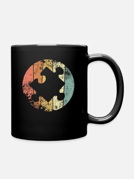 Puzzle - Tasse einfarbig - Schwarz