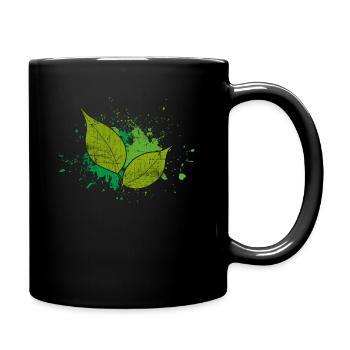 Feuille Nature - Mug uni - noir - Droite