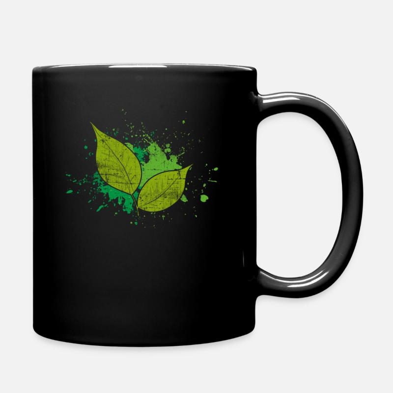 Blatt Natur - Tasse einfarbig - Schwarz
