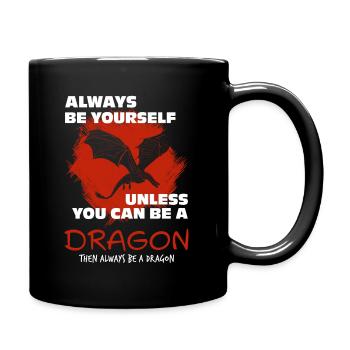 Drache - Tasse einfarbig - Schwarz - Rechts