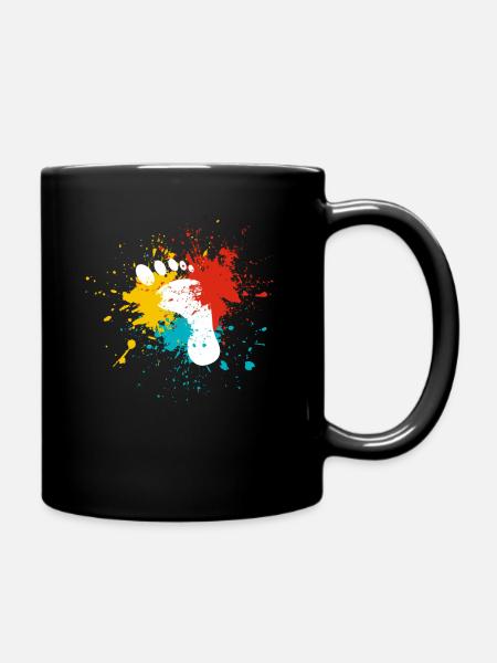 Fußabdruck - Tasse einfarbig - Schwarz