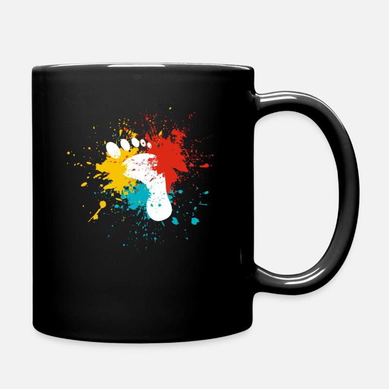 Fußabdruck - Tasse einfarbig - Schwarz