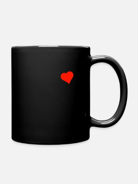 Herz - Tasse einfarbig - Schwarz