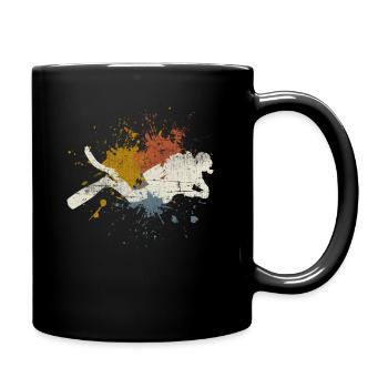 Tauchen - Tasse einfarbig - Schwarz - Rechts