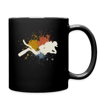 Taucher retro - Tasse einfarbig - Schwarz - Rechts