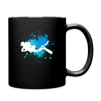 Taucher - Tasse einfarbig - Schwarz - Rechts
