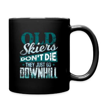 Ski Skifahrer Opa Papa - Tasse einfarbig - Schwarz - Rechts