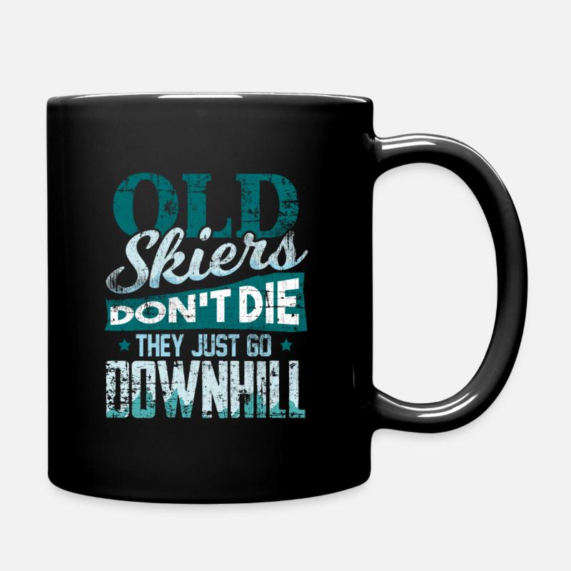 Ski skier grandpa daddy - Full Colour Mug - black