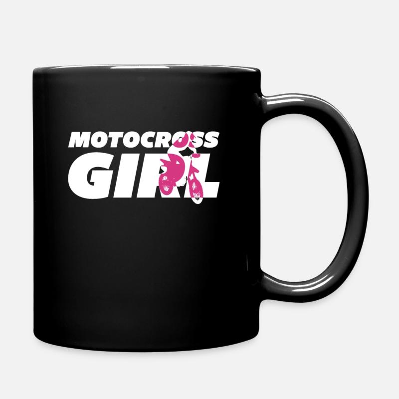 Motocross Mädchen Biker - Tasse einfarbig - Schwarz