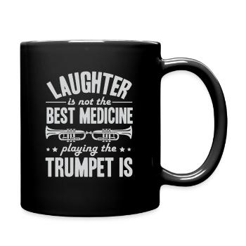 Trompete Trompeter - Tasse einfarbig - Schwarz - Rechts