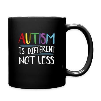 Autism is different. No less. - Full Colour Mug - black - Right