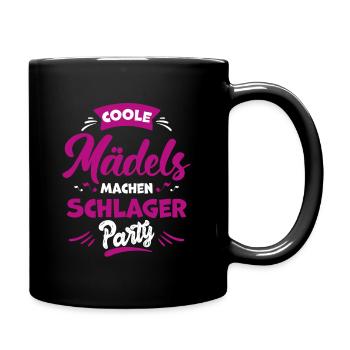 Schlager Mädels Schlagerparty - Tasse einfarbig - Schwarz - Rechts