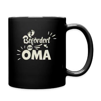 Befördert zur Oma - Tasse einfarbig - Schwarz - Rechts
