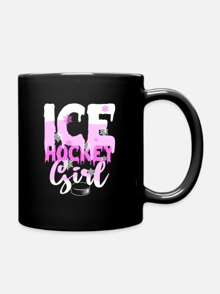 Eishockey Mädchen - Tasse einfarbig - Schwarz