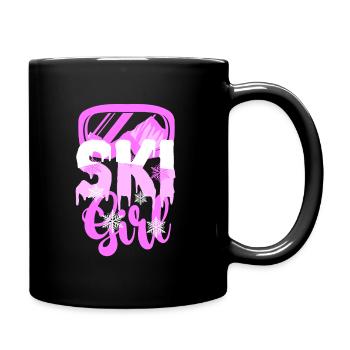 Ski girl - Full Colour Mug - black - Right