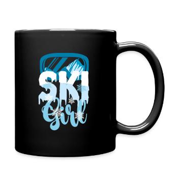 Ski girl - Full Colour Mug - black - Right