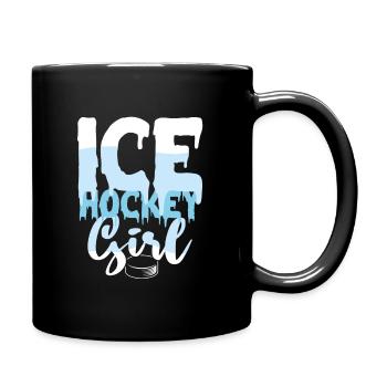 Eishockey Mädchen - Tasse einfarbig - Schwarz - Rechts